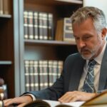 a confident personal injury lawyer in a sleek houston office, surrounded by legal books and framed case successes, passionately explaining upfront costs to a prospective client with focused attentiveness.
