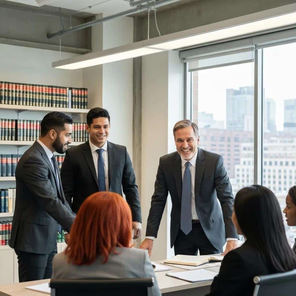 Clients consulting with a lawyer in a modern office, emphasizing the importance of selecting the right attorney in Los Angeles