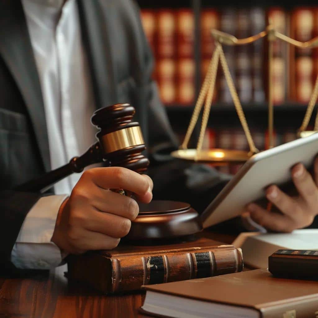 Legal professional reviewing ranking criteria for law firms, highlighting evaluation factors