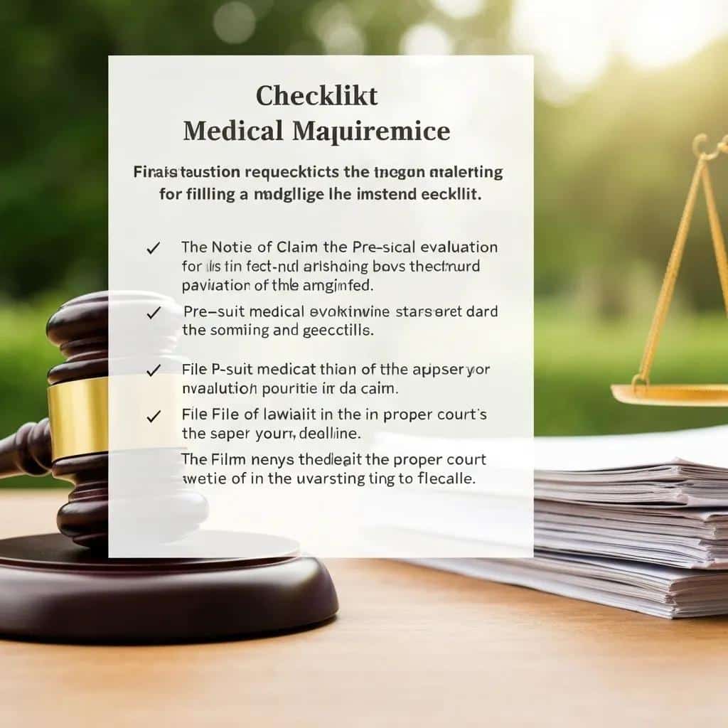 Checklist of legal requirements for filing a medical malpractice lawsuit in California