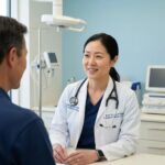 Healthcare professional consulting with a patient in a medical office, emphasizing trust and care in medical malpractice context