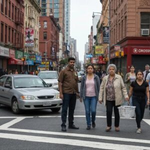 Houston street scene illustrating a car accident, emphasizing the need for legal help