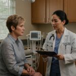 Patient consulting with healthcare provider about medical malpractice in California