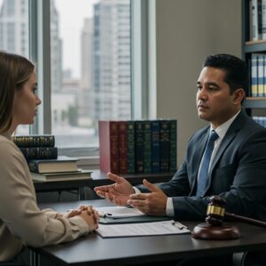 Houston personal injury lawyer regulations consulting-with-a-client-in-a-professional-office-setting