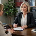Florida estate planning attorney consulting with a client in a modern office