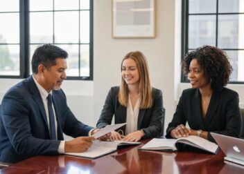 Group of diverse Utah accident attorneys collaborating in a modern office